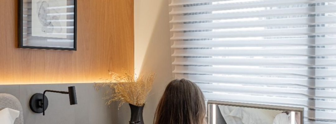 Apartamento pequeno com persiana
